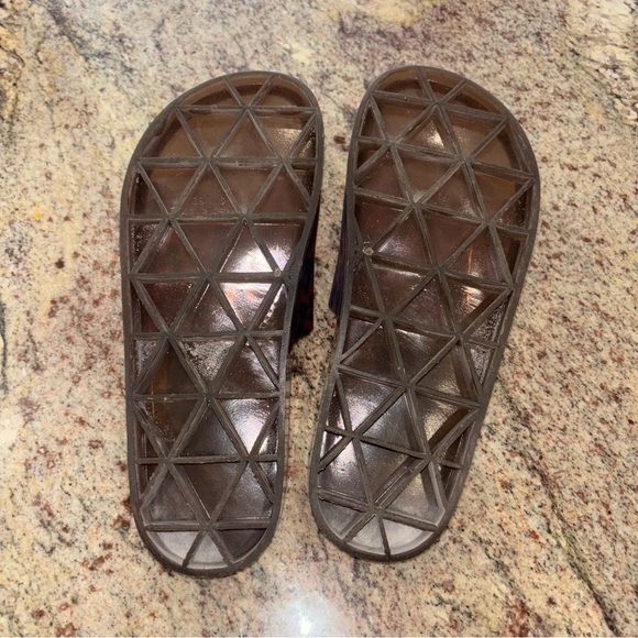 J. Crew Brown and Black Slide Sandals Sz 8 - Picture 5 of 7